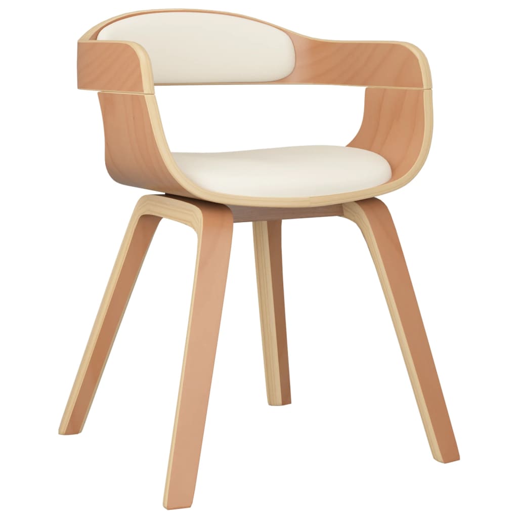 Sedie da Pranzo 4 pz Crema in Legno Curvato e Similpelle | homemem39
