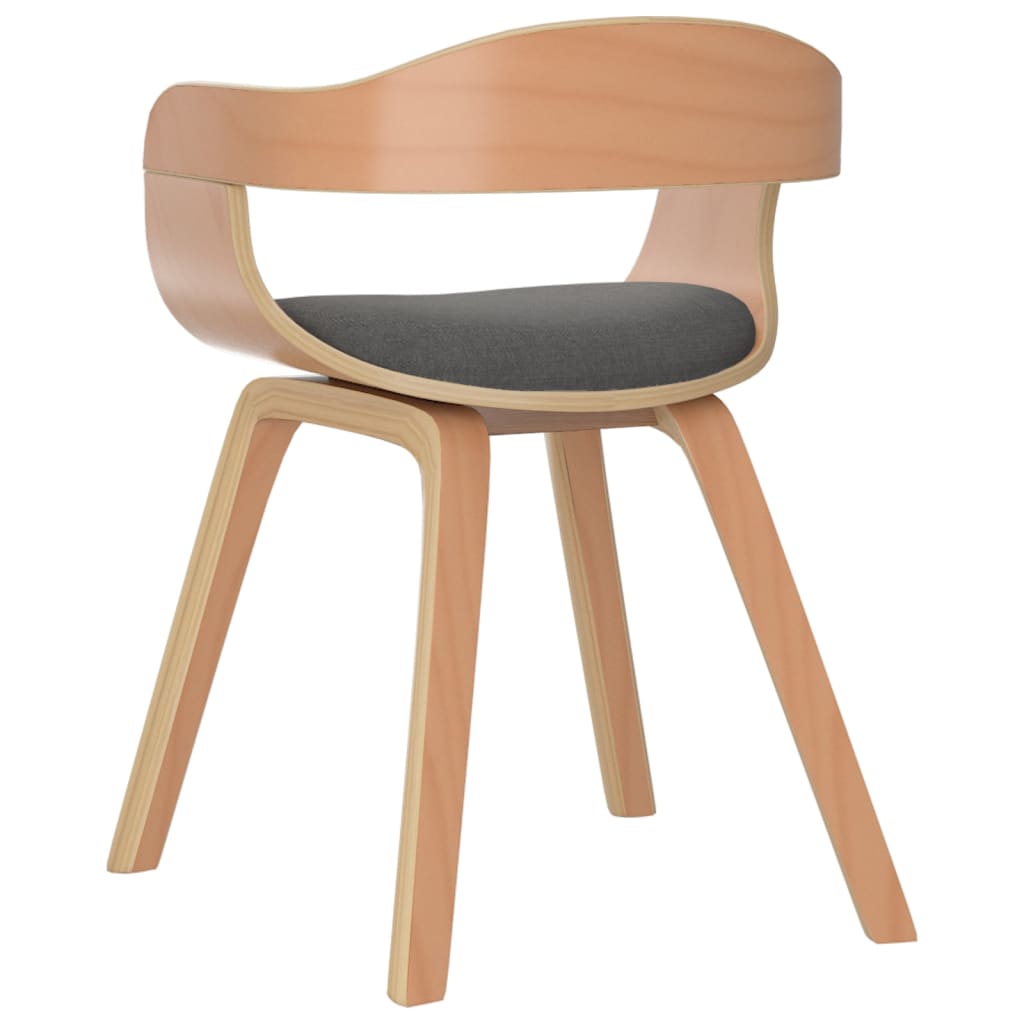 Sedie da Pranzo 4 pz Grigio Chiaro Legno Curvato e Tessuto | homemem39