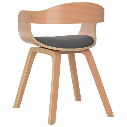 Sedie da Pranzo 4 pz Grigio Chiaro Legno Curvato e Tessuto | homemem39
