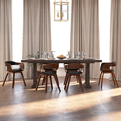Sedie da Pranzo 6 pz Nere in Legno Curvato e Similpelle | homemem39