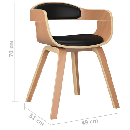Sedie da Pranzo 6 pz Nere in Legno Curvato e Similpelle | homemem39