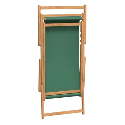 Sdraio Pieghevole da Spiaggia in Legno Massello di Teak Verde - homemem39