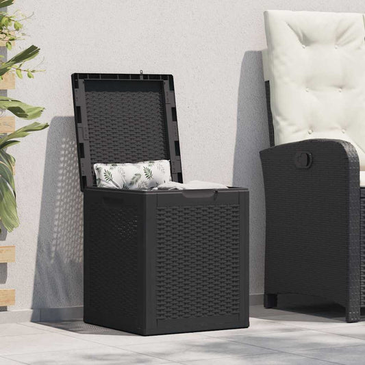 Baule da Giardino 90 L Nero in Rattan PP