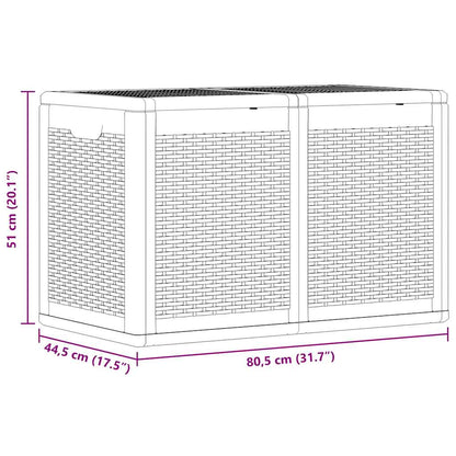 Baule da Giardino 180 L Nero in Rattan PP