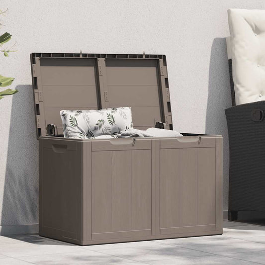 Baule da Giardino 180 L Marrone Aspetto legno in PP