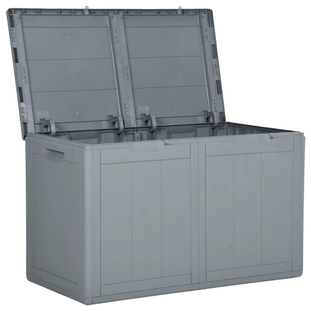 Baule da Giardino 180 L Grigio Aspetto legno in PP