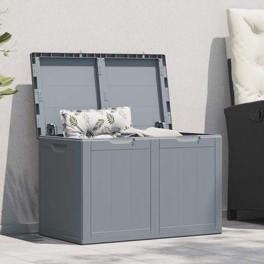 Baule da Giardino 180 L Grigio Aspetto legno in PP