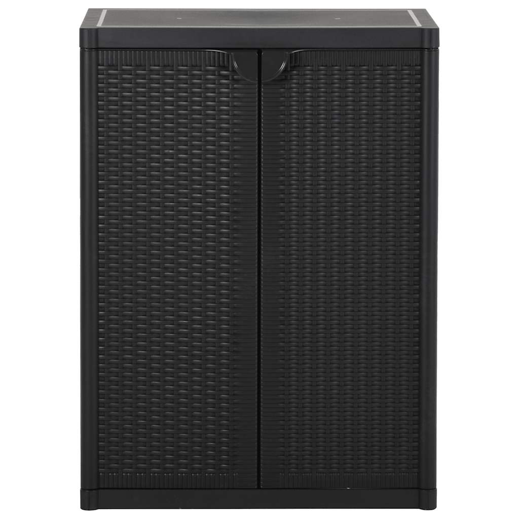 Armadio da Giardino Nero 65x45x88 cm in Rattan PP | homemem39