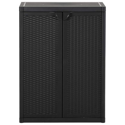 Armadio da Giardino Nero 65x45x88 cm in Rattan PP | homemem39
