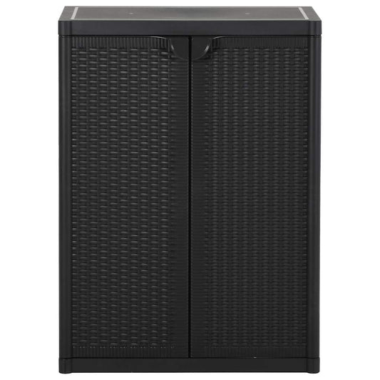 Armadio da Giardino Nero 65x45x88 cm in Rattan PP | homemem39