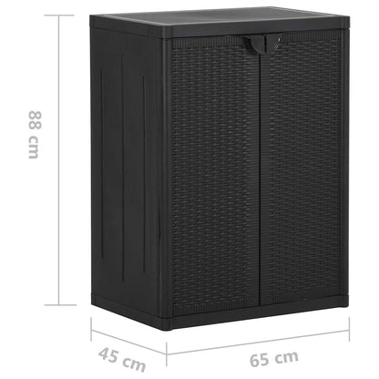 Armadio da Giardino Nero 65x45x88 cm in Rattan PP | homemem39
