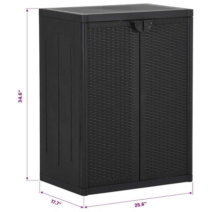 Armadio da Giardino Nero 65x45x88 cm in Rattan PP | homemem39