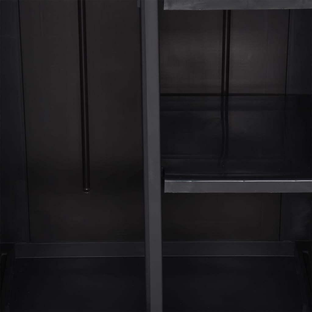 Armadio da Giardino Nero 65x45x172 cm in Rattan PP | homemem39