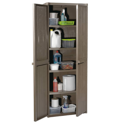 Armadio da Giardino Marrone 65x45x172 cm in PP Aspetto Legno | homemem39