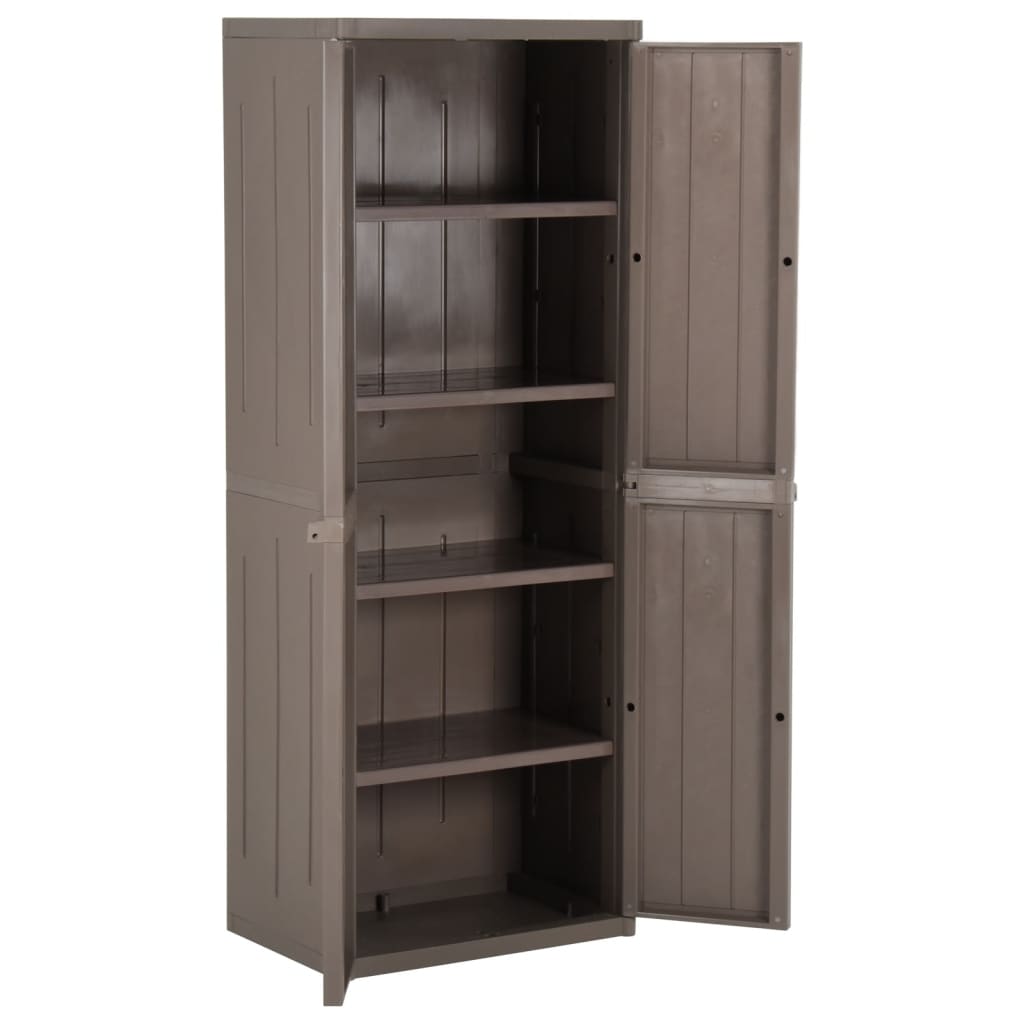Armadio da Giardino Marrone 65x45x172 cm in PP Aspetto Legno | homemem39