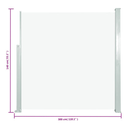 Tenda Laterale Retrattile per Patio 140x300 cm Crema - homemem39