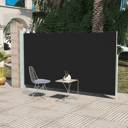 Tenda Laterale Retrattile per Patio 160x300 cm Nera - homemem39