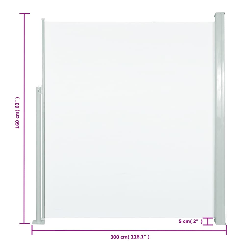 Tenda Laterale Retrattile per Patio 160x300 cm Crema - homemem39