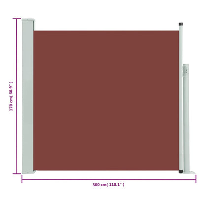 Tenda Laterale Retrattile per Patio 170x300 cm Marrone - homemem39