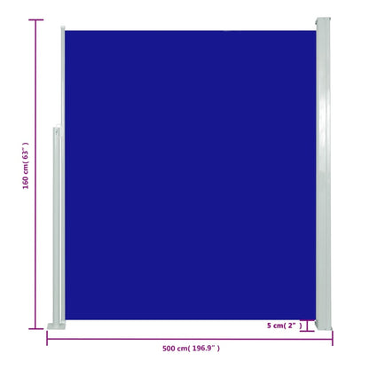Tenda Laterale Retrattile per Patio 160x500 cm Blu - homemem39