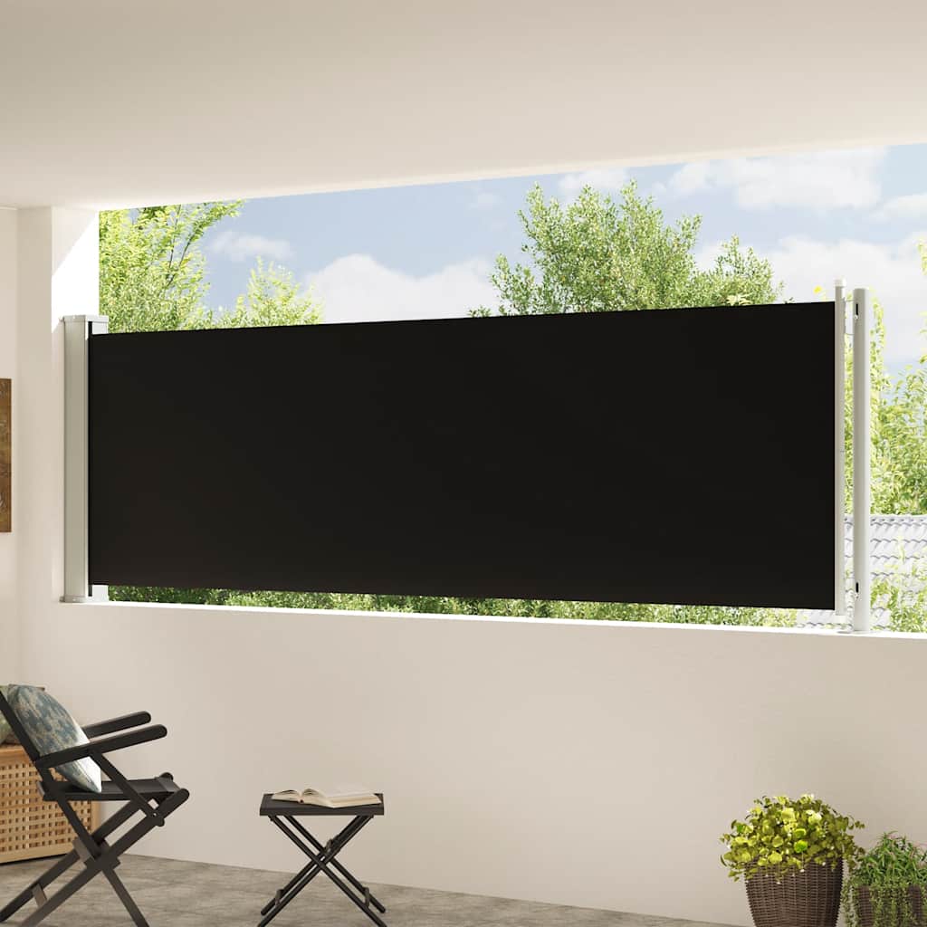 Tenda Laterale Retrattile per Patio 117x600 cm Nera | homemem39