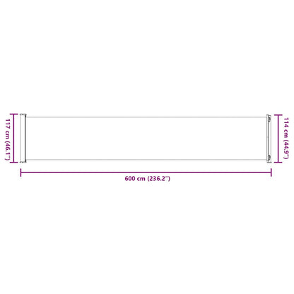 Tenda Laterale Retrattile per Patio 117x600 cm Crema | homemem39