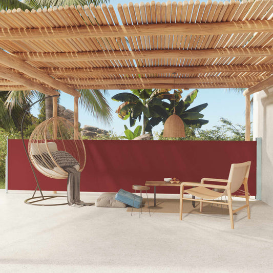 Tenda Laterale Retrattile per Patio 117x600 cm Rossa - homemem39