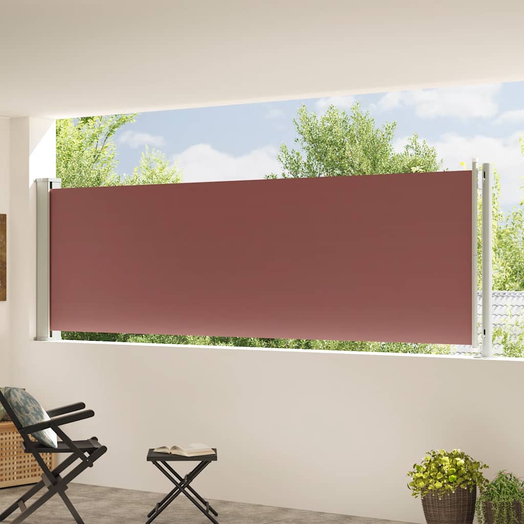 Tenda Laterale Retrattile per Patio 117x600 cm Marrone | homemem39