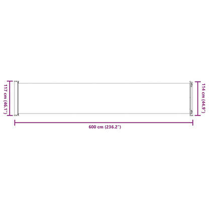 Tenda Laterale Retrattile per Patio 117x600 cm Marrone | homemem39