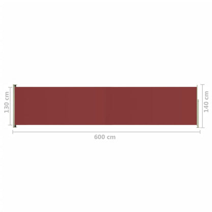 Tenda Laterale Retrattile per Patio 140x600 cm Rossa - homemem39