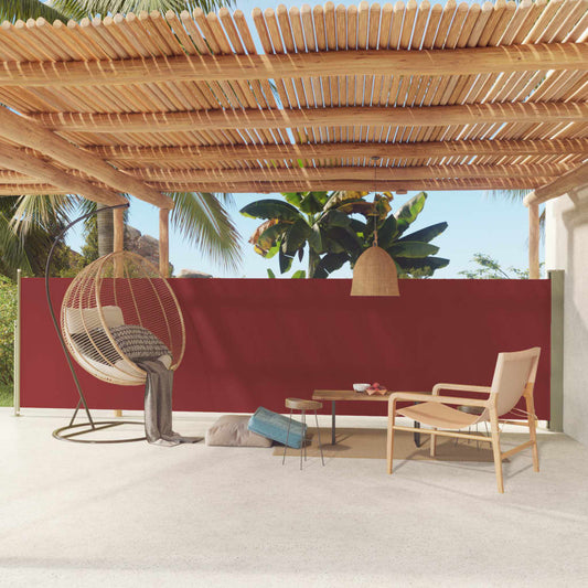 Tenda Laterale Retrattile per Patio 140x600 cm Rossa - homemem39
