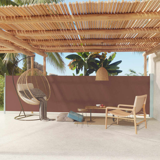 Tenda Laterale Retrattile per Patio 140x600 cm Marrone - homemem39