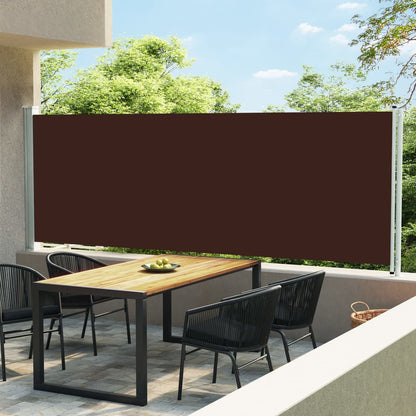 Tenda da Sole Laterale Retrattile per Patio 160x600 cm Marrone - homemem39
