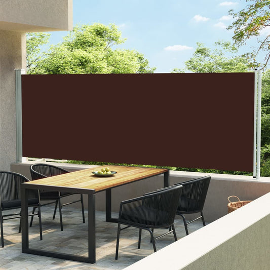 Tenda da Sole Laterale Retrattile per Patio 160x600 cm Marrone - homemem39
