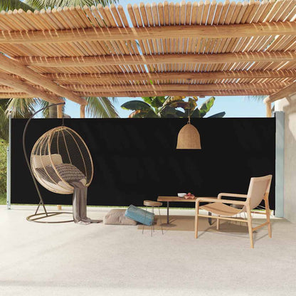 Tenda da Sole Laterale Retrattile per Patio 180x600 cm Nera - homemem39