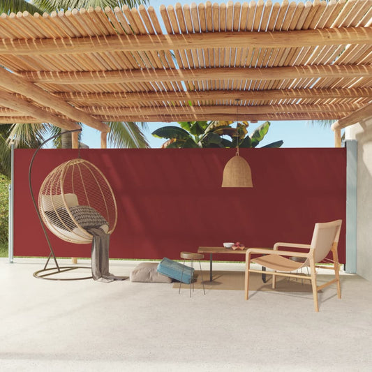 Tenda da Sole Laterale Retrattile per Patio 180x600 cm Rossa - homemem39