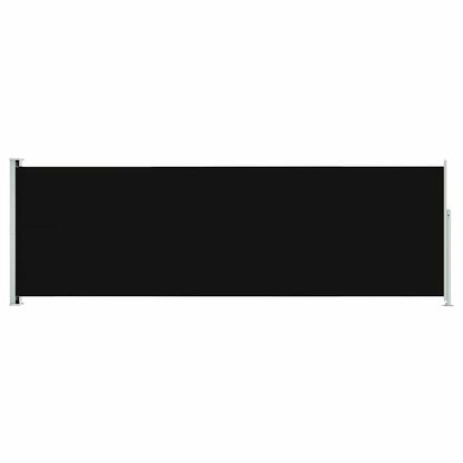 Tenda da Sole Laterale Retrattile per Patio 200x600 cm Nera - homemem39