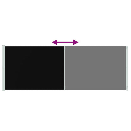 Retractable Side Awning for Patio 220x600 cm Black