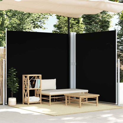 Tenda da Sole Laterale Retrattile Nera 200x600 cm | homemem39
