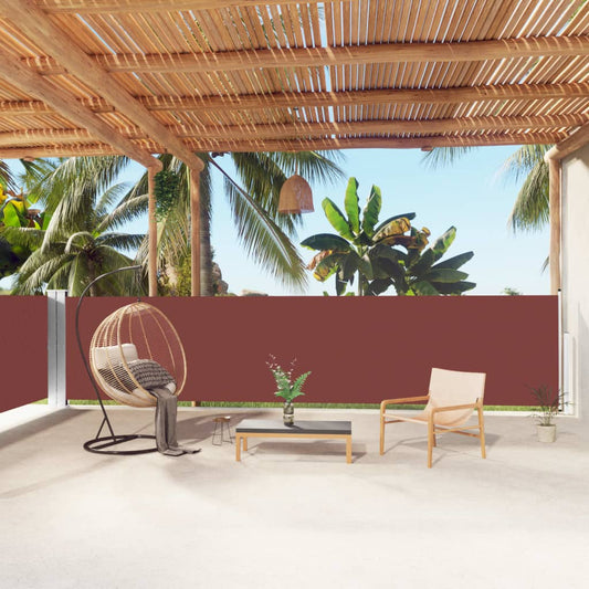 Tenda Laterale Retrattile Marrone 140x1000 cm - homemem39