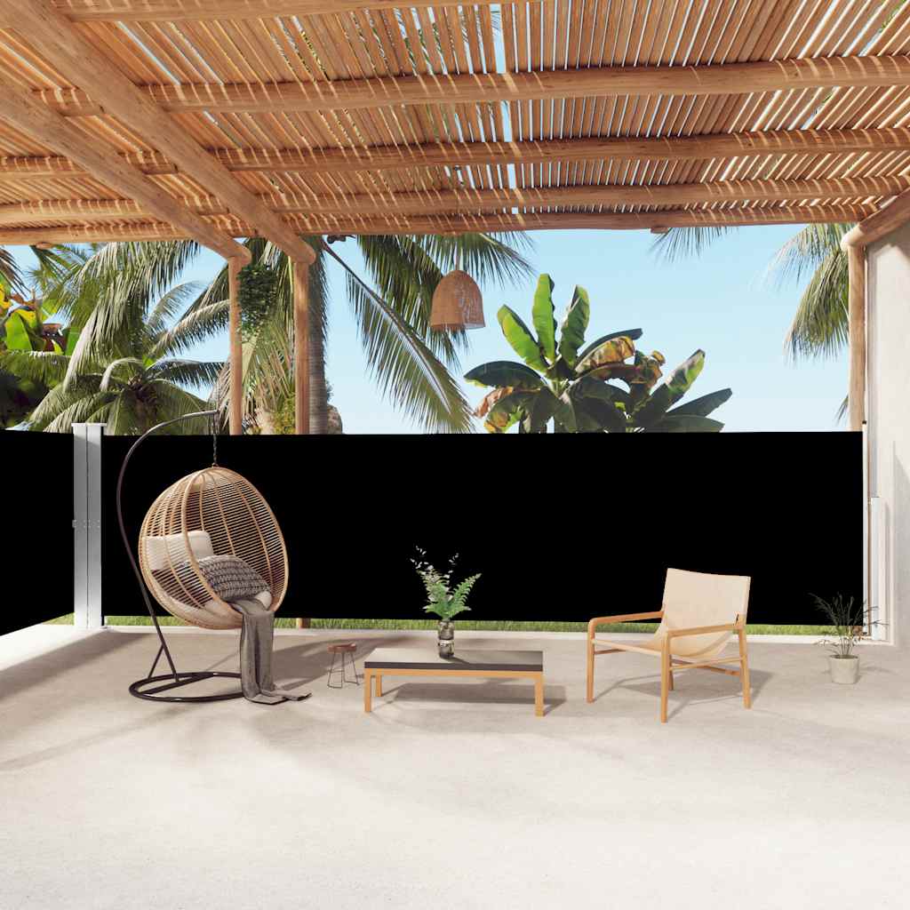 Tenda da Sole Laterale Retrattile Nera 160x1000 cm | homemem39