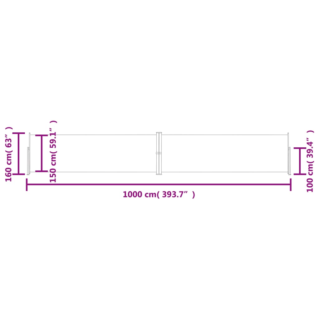 Tenda Laterale Retrattile Antracite 160x1000 cm | homemem39