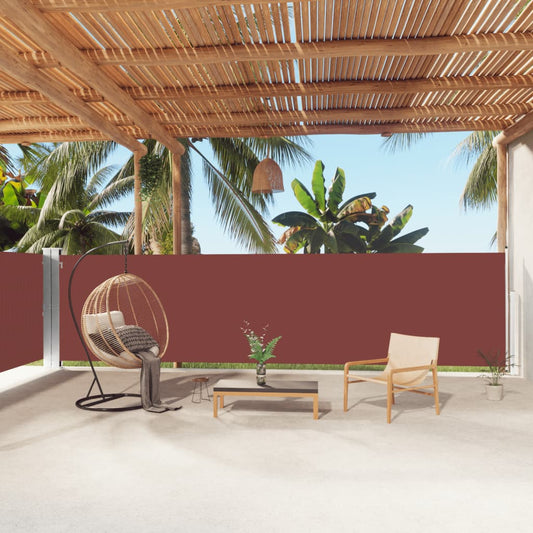 Tenda Laterale Retrattile Marrone 160x1000 cm - homemem39