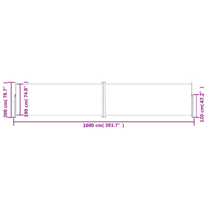 Tenda da Sole Laterale Retrattile Marrone 200x1000 cm - homemem39