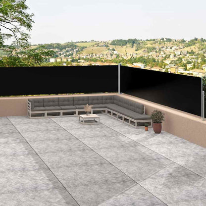 Tenda Laterale Retrattile Nera 117x1200 cm - homemem39
