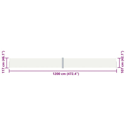 Tenda Laterale Retrattile Crema 117x1200 cm - homemem39