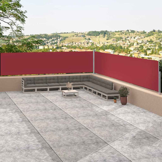 Tenda Laterale Retrattile Rossa 117x1200 cm - homemem39
