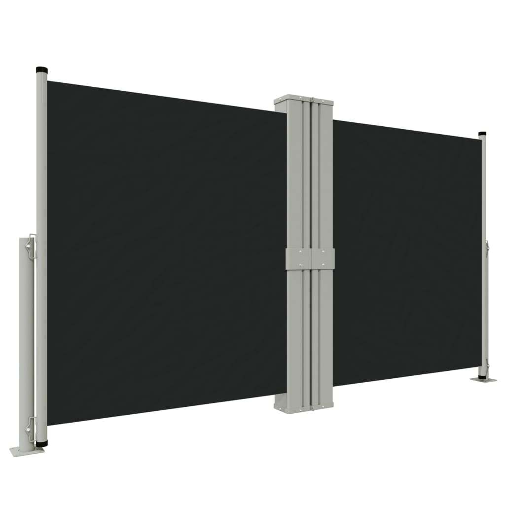 Tenda da Sole Laterale Retrattile Nera 140x1200 cm - homemem39