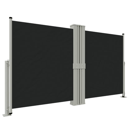 Tenda da Sole Laterale Retrattile Nera 140x1200 cm - homemem39