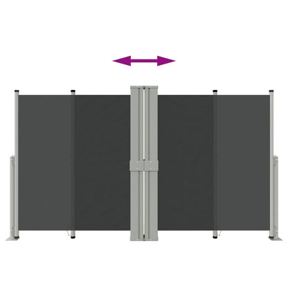 Tenda da Sole Laterale Retrattile Nera 140x1200 cm - homemem39
